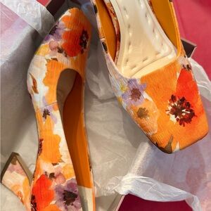 Floral Orange Women's Heels